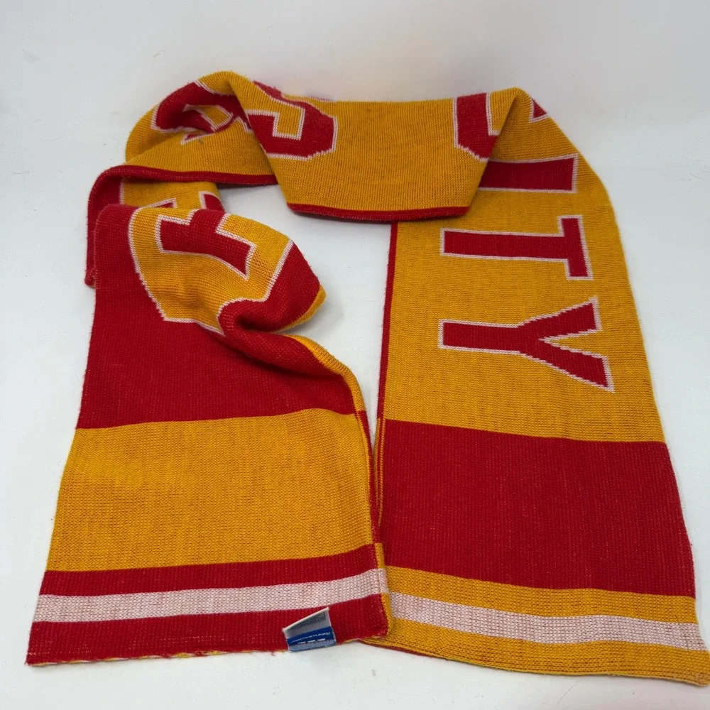 Kansas City Chiefs Scarf Unisex OS Red Gold NFL Football Reebok EUC